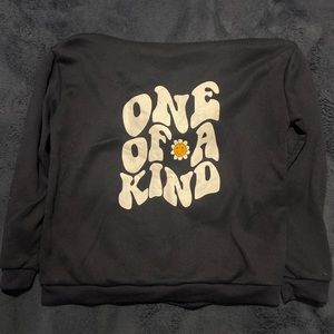 Flower & Slogan Graphic Hoodie